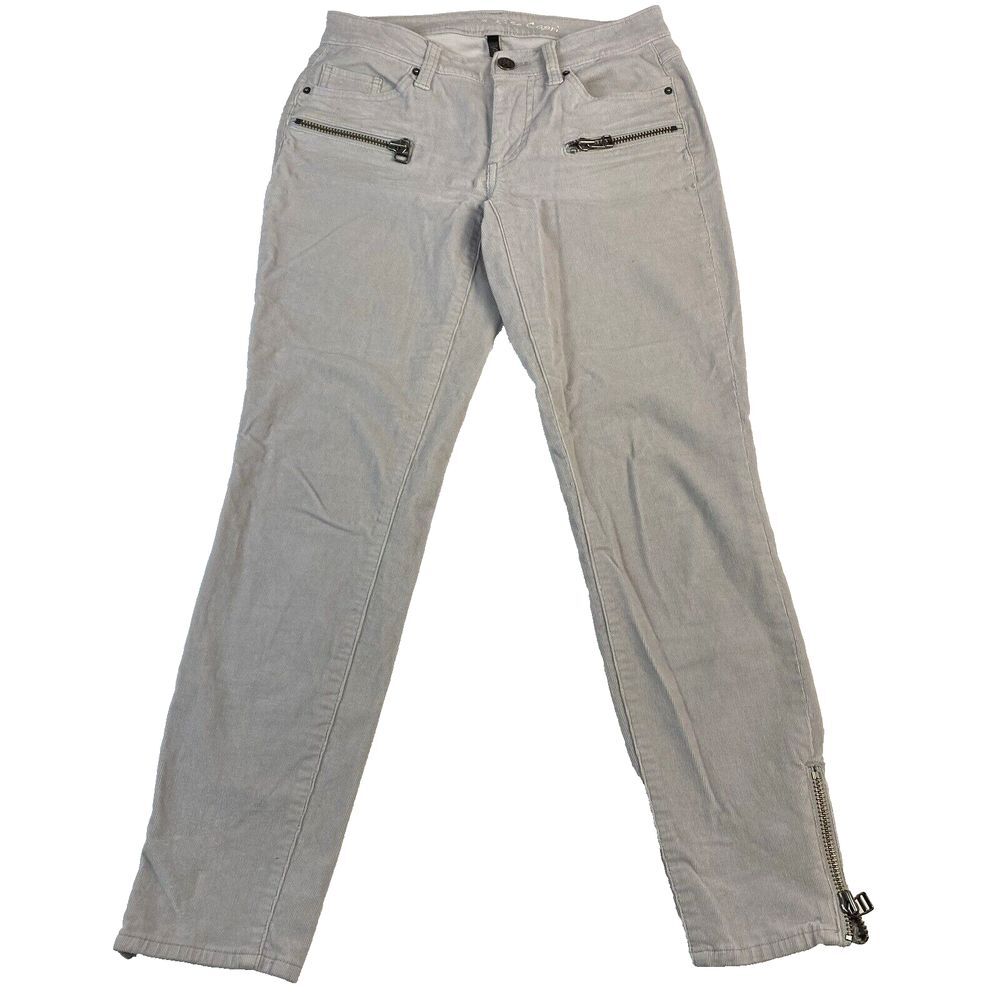VICTORIA'S SECRET VS Mid Rise Capri Stone Gray Skinny Corduroy Pant Size 0‎ Y2K